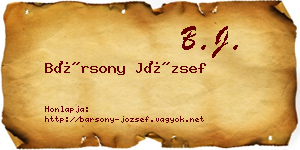 Bársony József névjegykártya