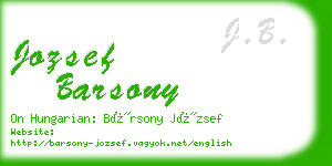 jozsef barsony business card
